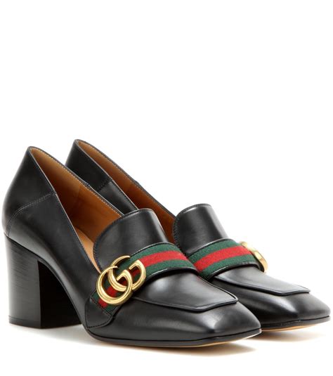 black gucci loafers womens|gucci stacked heel loafer.